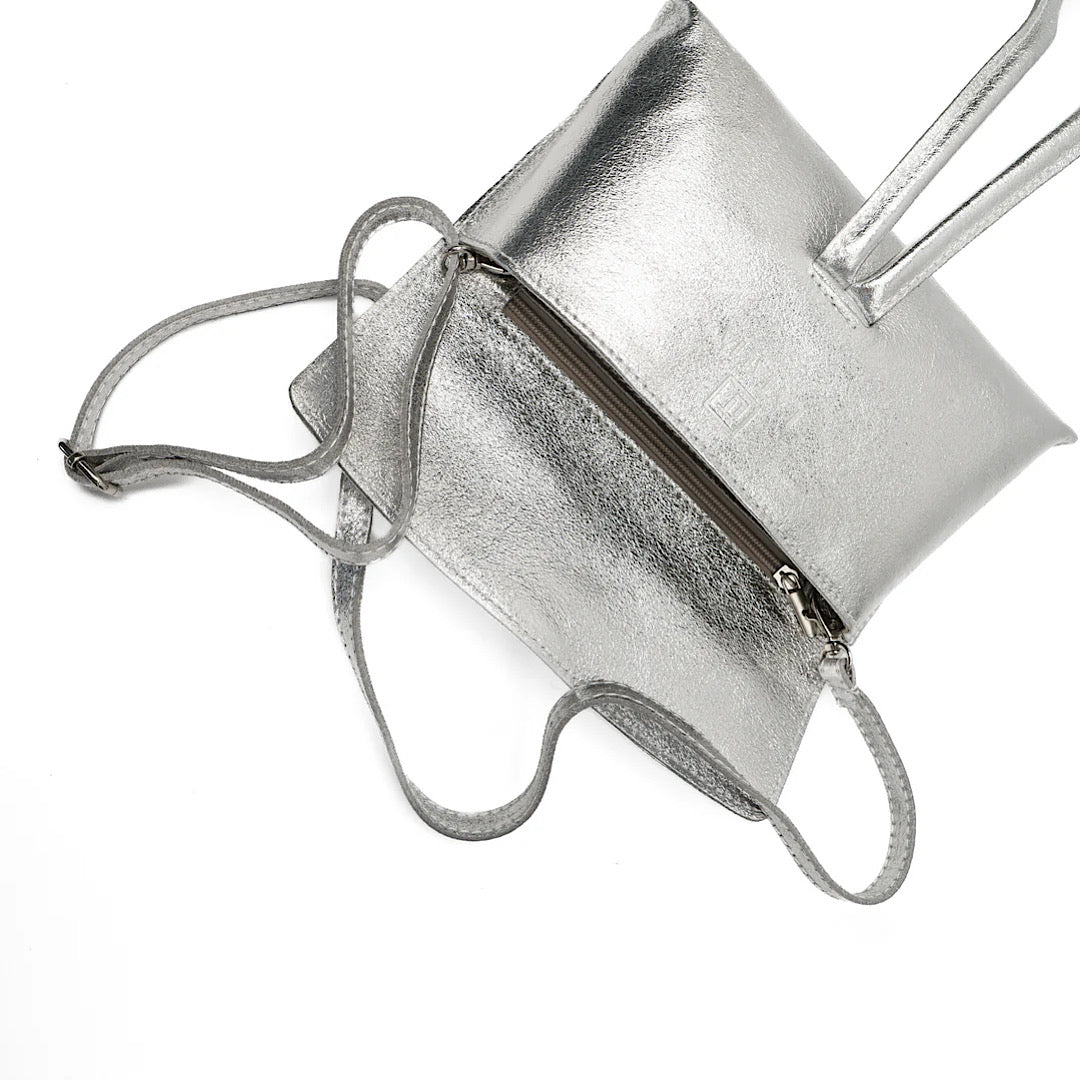 Barletta leather bag (Silver) - LaTalia