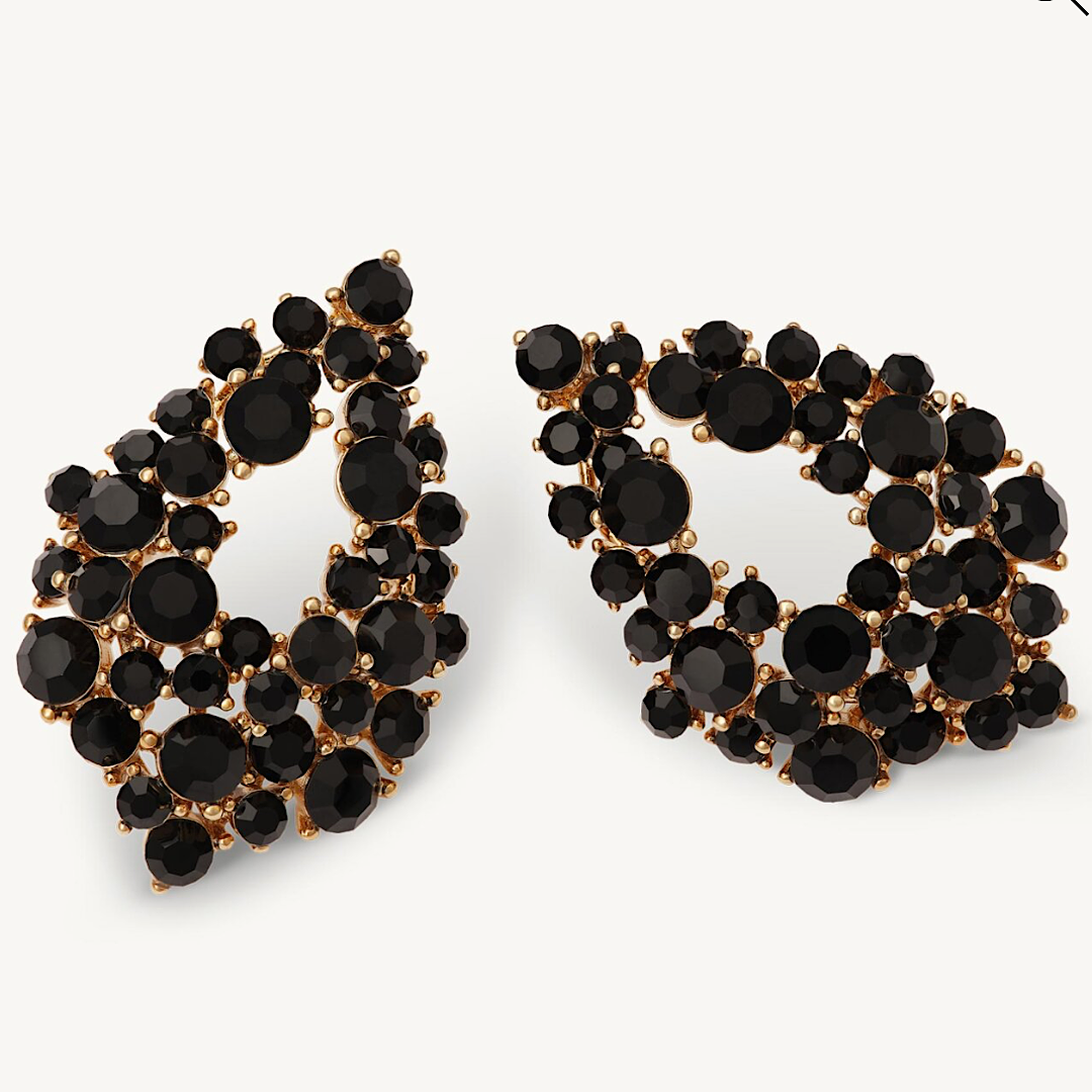 Alice earrings jet (gold) - Lily and Rose