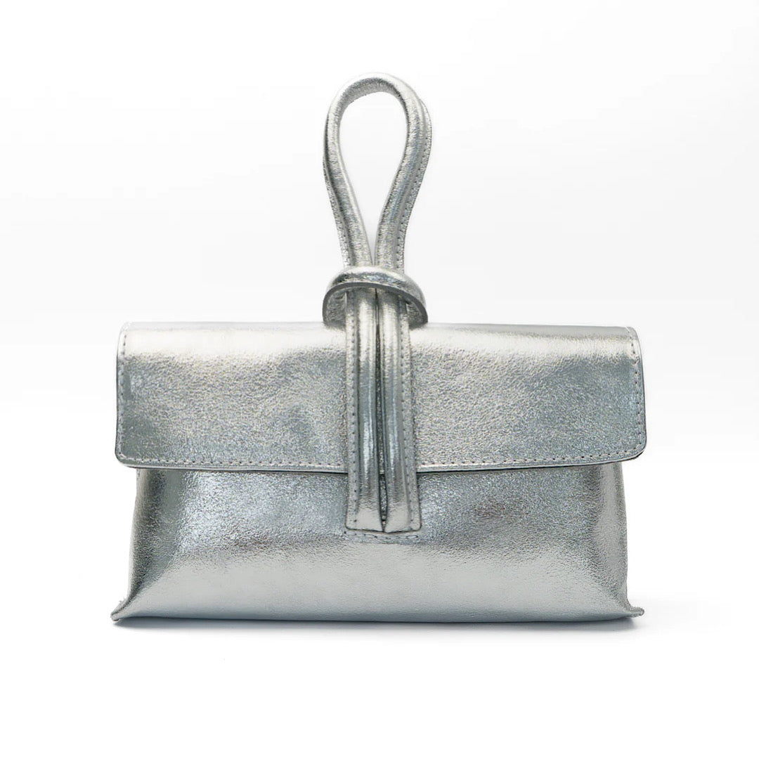 Barletta leather bag (Silver) - LaTalia